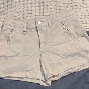 White House Black Market White Zip-Pocket Utility Shorts